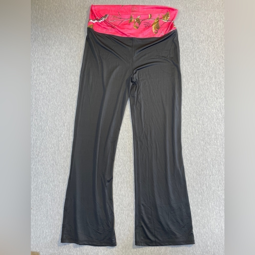 RealTree Women’s Leggings Pants Size 1X (16) Polyester Lightweight Pink Black